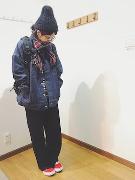 「reca（レカ）のアイテム（ニットキャップ/ビーニー）」を使った、あゆさん（レディース・157cm）の冬コーディネート