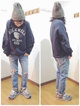 「reca（レカ）のアイテム（ニットキャップ/ビーニー）」を使った、あゆさん（レディース・157cm）の冬コーディネート