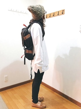 「reca（レカ）のアイテム（ニットキャップ/ビーニー）」を使った、あゆさん（レディース・157cm）の冬コーディネート