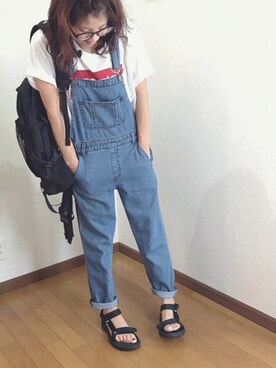 「Levi's（リーバイス）のLevi's/リーバイス バットウィングＴシャツ（Tシャツ/カットソー）」を使った、あゆさん（レディース・157cm）の夏コーディネート
