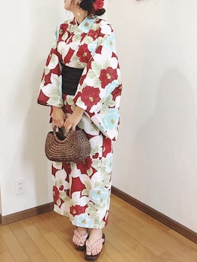 「チャイハネ（チャイハネ）のアイテム（かごバッグ）」を使った、あゆさん（レディース・157cm）の夏コーディネート