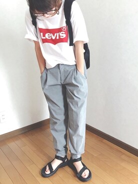 「Levi's（リーバイス）のLevi's/リーバイス バットウィングＴシャツ（Tシャツ/カットソー）」を使った、あゆさん（レディース・157cm）の夏コーディネート
