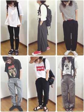 「Levi's（リーバイス）のLevi's/リーバイス バットウィングＴシャツ（Tシャツ/カットソー）」を使った、あゆさん（レディース・157cm）の夏コーディネート