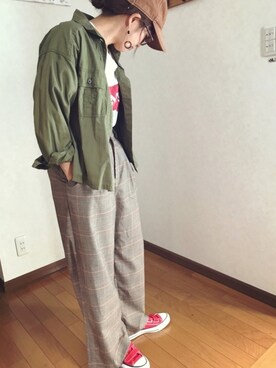 「Levi's（リーバイス）のLevi's/リーバイス バットウィングＴシャツ（Tシャツ/カットソー）」を使った、あゆさん（レディース・157cm）の秋コーディネート