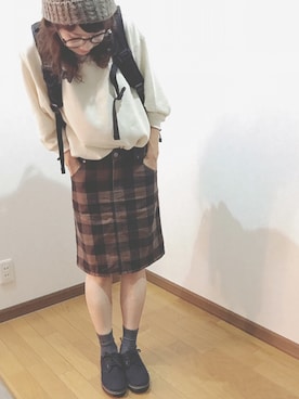 「reca（レカ）のアイテム（ニットキャップ/ビーニー）」を使った、あゆさん（レディース・157cm）の秋コーディネート