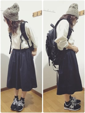 「reca（レカ）のアイテム（ニットキャップ/ビーニー）」を使った、あゆさん（レディース・157cm）の秋コーディネート