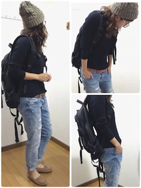「reca（レカ）のアイテム（ニットキャップ/ビーニー）」を使った、あゆさん（レディース・157cm）の秋コーディネート