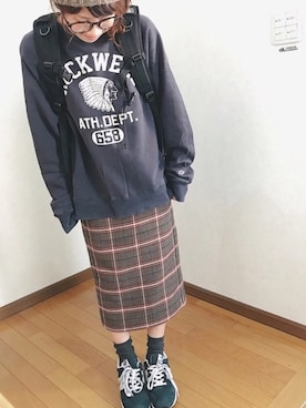 「reca（レカ）のアイテム（ニットキャップ/ビーニー）」を使った、あゆさん（レディース・157cm）の秋コーディネート