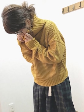 「GRL（グレイル）のアイテム（ピアス（両耳用））」を使った、あゆさん（レディース・157cm）の秋コーディネート