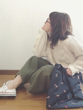 「GRL（グレイル）のアイテム（ピアス（両耳用））」を使った、あゆさん（レディース・157cm）の秋コーディネート