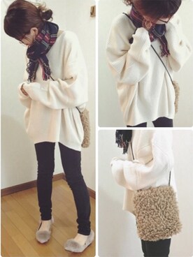 「GRL（グレイル）のアイテム（ピアス（両耳用））」を使った、あゆさん（レディース・157cm）の秋コーディネート