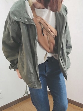「GRL（グレイル）のアイテム（モッズコート）」を使った、あゆさん（レディース・157cm）の春コーディネート