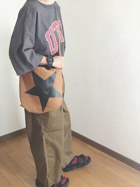 あゆさんの「綿アソートロゴTシャツ【niko and ...】」を使ったコーディネート