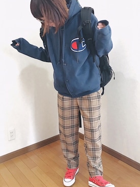 「アイラブCONVERSE」｜あゆさん（レディース・157cm）の冬コーディネート