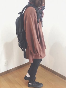 「CONVERSE（コンバース）のCONVERSE/キャンバス オールスター OX（スニーカー）」を使った、あゆさん（レディース・157cm）の冬コーディネート