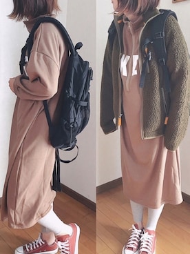 「Shelly island（シェリーアイランド）のアイテム（レギンス/スパッツ）」を使った、あゆさん（レディース・157cm）の秋コーディネート