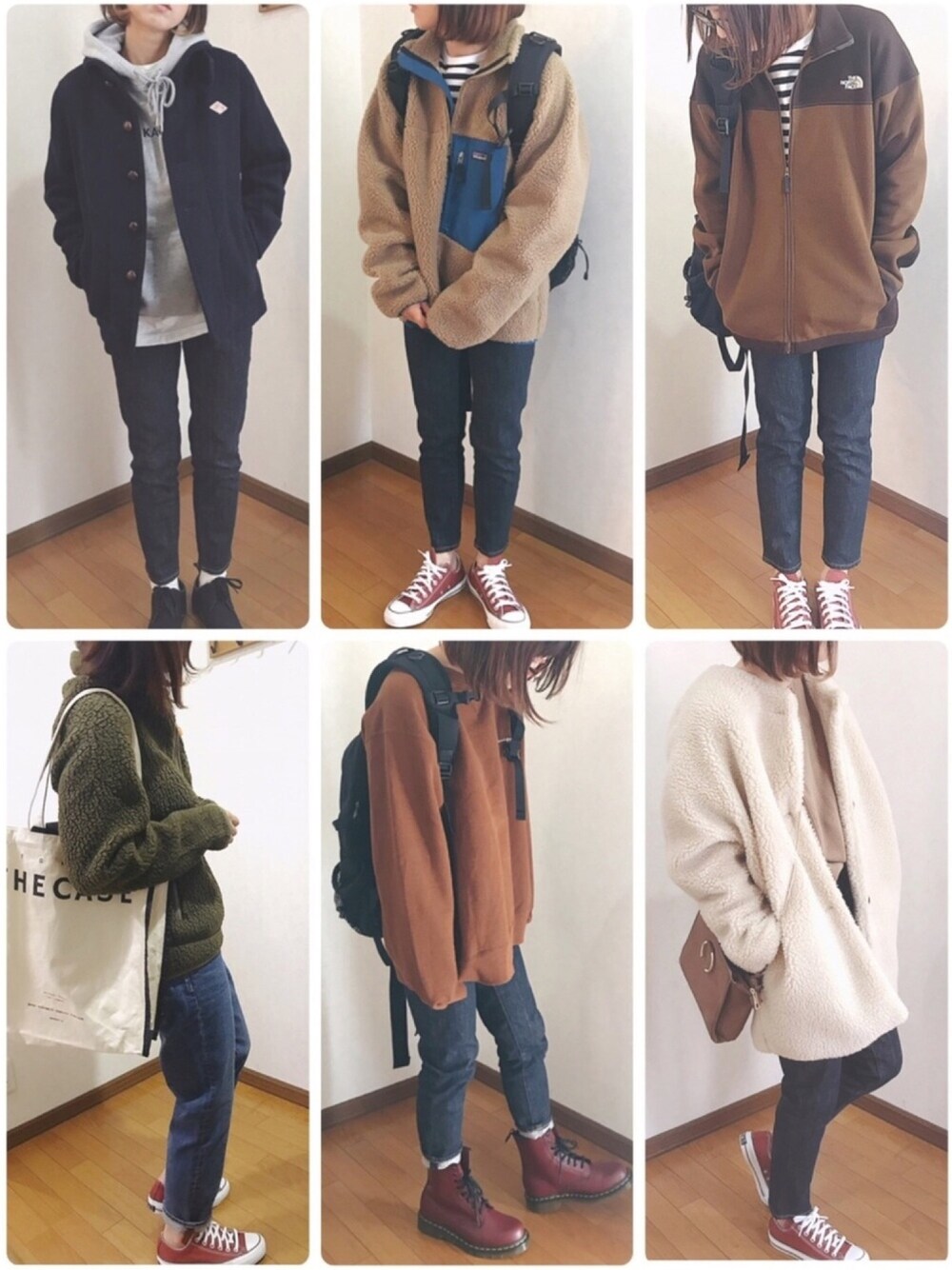 「2018マイベストコーデ、zozoデニム、シンプル、カジュアルコーデ、パタゴニア、THE NORTH FACE、Danton、アウター、ボアジャケット、韓国ファッション」｜「ZOZOのスリムテーパードデニム／ワンウォッシュ［WOMEN］（デニムパンツ、ブルー系）」を使った、あゆさん（レディース・157cm）の冬コーディネートの1枚目の写真
