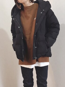 「zozoデニム」｜「アイテム（スウェット）」を使った、あゆさん（レディース・157cm）の冬コーディネート