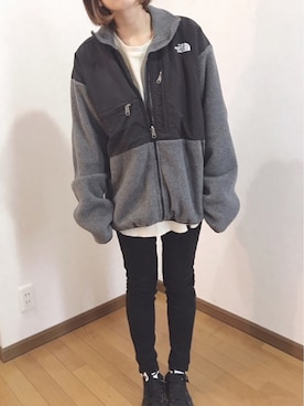 「ワッフルクルーネックＴ」｜「アイテム（その他アウター）」を使った、あゆさん（レディース・157cm）の冬コーディネート