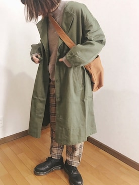「GRL（グレイル）のアイテム（モッズコート）」を使った、あゆさん（レディース・157cm）の冬コーディネート