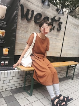 「Shelly island（シェリーアイランド）のアイテム（レギンス/スパッツ）」を使った、あゆさん（レディース・157cm）の夏コーディネート