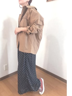 「antiqua」｜「アイテム（ミリタリージャケット）」を使った、あゆさん（レディース・157cm）の秋コーディネート