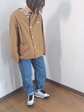 「春めきシューズ」｜「アイテム（ノーカラージャケット）」を使った、あゆさん（レディース・157cm）の春コーディネート