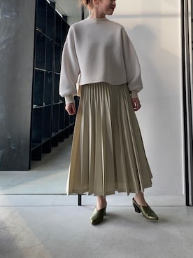 「アイテム（ブーティ、グリーン系）」を使った、mizuhoさん（レディース・161cm）の春コーディネート