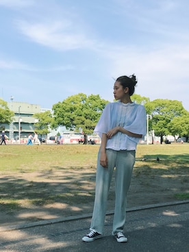 「goocy（グースィー）のアイテム」を使った、chiharu__hondaさん（レディース・161cm）の夏コーディネート