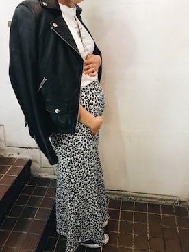 「moussy」｜「アイテム（ライダースジャケット）」を使った、chiharu__hondaさん（レディース・162cm）の夏コーディネート
