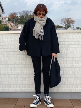 「AVAN LILY（アヴァンリリィ）のアイテム（その他アウター）」を使った、chiharu__hondaさん（レディース・163cm）の冬コーディネート