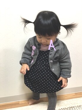 「タートル」｜「アイテム（サロペット/オーバーオール）」を使った、あーこさん（キッズ・70cm）の冬コーディネート