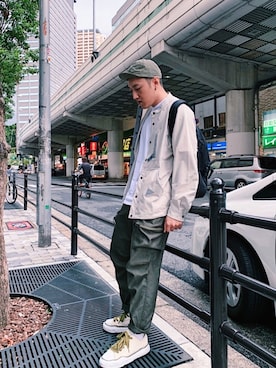 「halo commodity（ハロ　コモディティー）のアイテム（キャップ）」を使った、Mingさん（メンズ・174cm）の秋コーディネート
