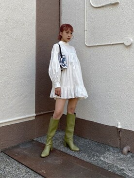 「ミニワンピ」｜LAGUAGEMさん（レディース・161cm）の春コーディネート