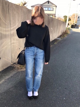 「ハイウエストストレートジーンズ」｜そらさん（レディース・157cm）の春コーディネート