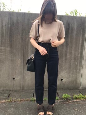 「ハイウエストストレートジーンズ」｜そらさん（レディース・157cm）の春コーディネート