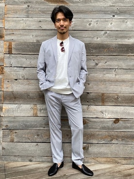 「417 EDIFICE（フォーワンセブンエディフィス）のアイテム（スリッポン）」を使った、akihiroさん（メンズ・175cm）の春コーディネート