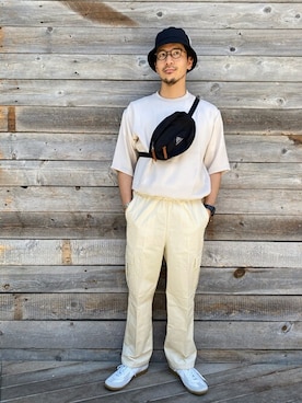 「417 EDIFICE（フォーワンセブンエディフィス）のアイテム（スニーカー）」を使った、akihiroさん（メンズ・175cm）の夏コーディネート