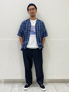 「417 EDIFICE（フォーワンセブンエディフィス）のアイテム（ニットキャップ/ビーニー）」を使った、akihiroさん（メンズ・175cm）の夏コーディネート