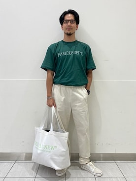「417 EDIFICE（フォーワンセブンエディフィス）のアイテム（バッグ）」を使った、akihiroさん（メンズ・175cm）の夏コーディネート