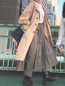 「RAY CASSIN（レイカズン）のアイテム（トレンチコート）」を使った、R I D Aさん（レディース・169cm）の春コーディネート