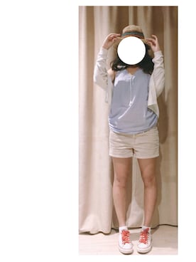 「アイテム（アンサンブル、ホワイト系）」を使った、Mushy🍄さん（レディース・161cm）の夏コーディネート