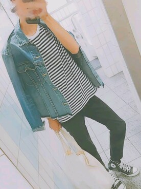 「UNIQLO（ユニクロ）のアイテム（パンツ、ブラック系）」を使った、ayata(山下あやた)さん（メンズ）の秋コーディネート