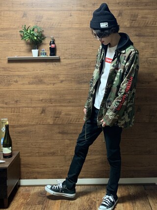 ヒステリックグラマー　HYS LIGHTNING刺繍 ミリタリーシャツジャケット HYSTERIC GLAMOUR（ヒステリックグラマー）の「HYS LIGHTNING