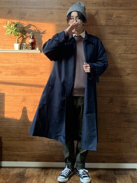 gomikuzu使用「neos（【neos -original design-】スーパービッグシルエット ダブルボタン オーバートレンチコート）」的時尚穿搭