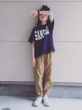 「ネイビー×キャメル」｜i_Kaさん（キッズ・130cm）の春コーディネート