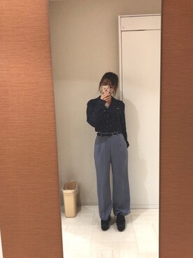 「blue」｜「アイテム（パンプス）」を使った、myu.さん（レディース・158cm）の冬コーディネート