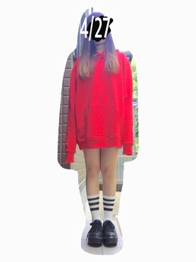 「チャンピオン パーカー」｜「アイテム（レッグウェア）」を使った、ねっちゃん™さん（レディース・154cm）の春コーディネート