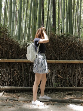 「blue」｜「アイテム（バックパック/リュック）」を使った、olibeeさん（レディース・158cm）の夏コーディネート