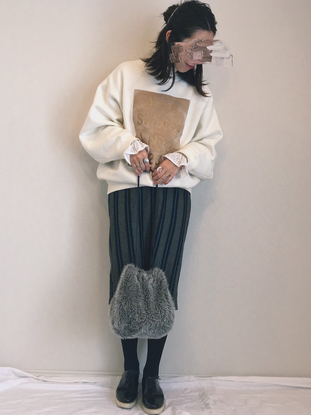 トップス Acne Studios  sweater Acne Studios - Crew neck jumper - Black/white